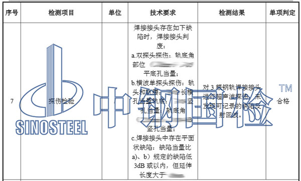 探傷檢測結果
