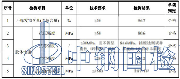 裂縫修補(bǔ)膠檢測項目結(jié)果