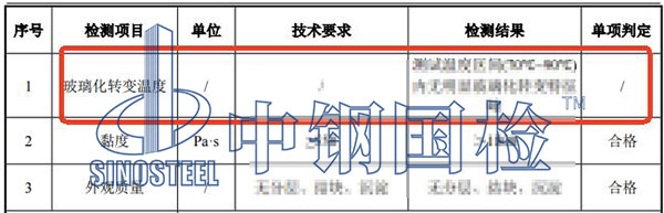 玻璃化轉(zhuǎn)變溫度的檢測結(jié)果