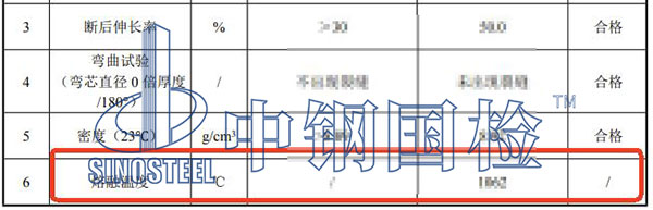 有色金屬熔融溫度檢測(cè)結(jié)果