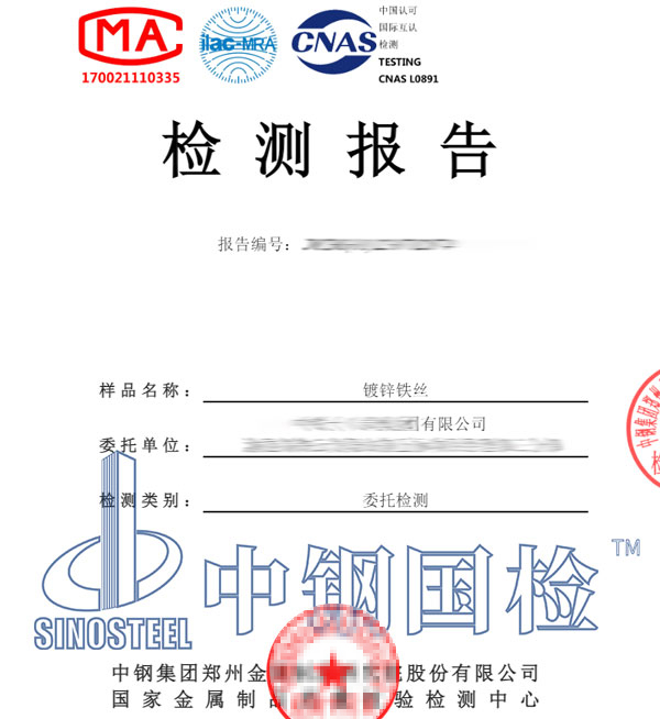 鐵絲檢測報告圖片